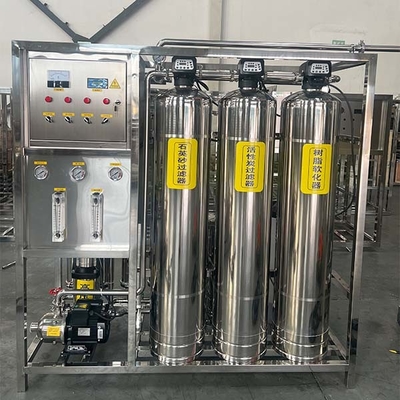 0.25T Tres tanques de equipo de ósmosis inversa de acero inoxidable de una sola etapa