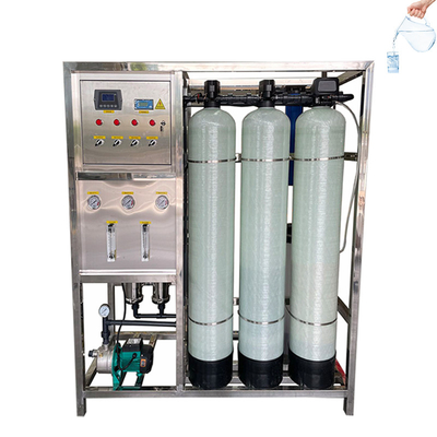 500LPH Purificación por ósmosis inversa Filtro de agua potable Fábrica de cosméticos Sistema Ro Máquina de tratamiento de agua de dos etapas