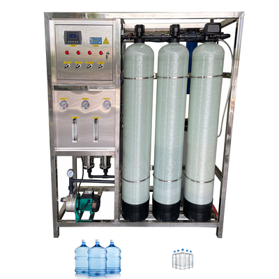 500LPH Purificación por ósmosis inversa Filtro de agua potable Fábrica de cosméticos Sistema Ro Máquina de tratamiento de agua de dos etapas