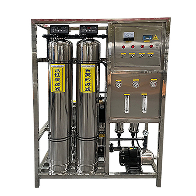 0.5 toneladas Dos tanques de alta eficiencia y filtro Equipo de ósmosis inversa completa