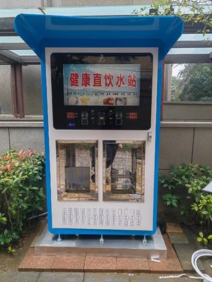 Máquina de venta de agua totalmente automática de gran tamaño para exteriores Equipo de purificación de agua por ósmosis inversa